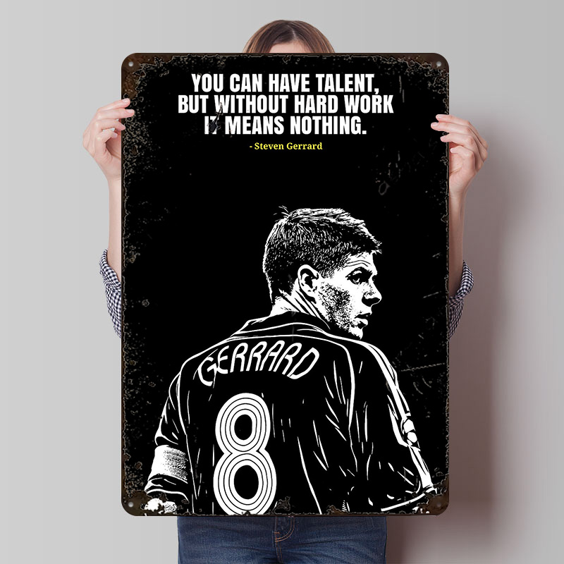 Retro Gaming Quotes - Steven Gerrard Quote Metal Poster Customized