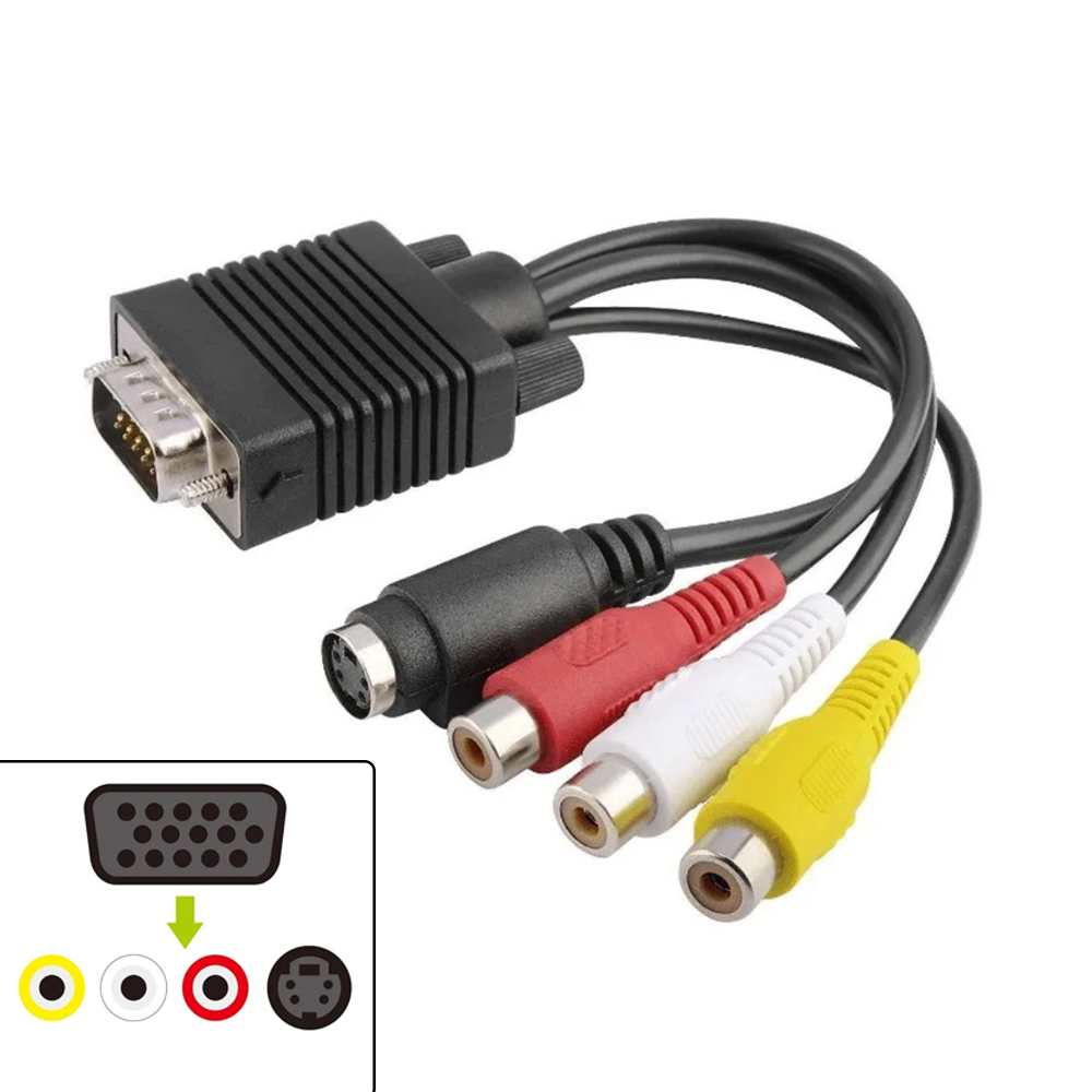 Composite Rca Cable - VGA to S-Video 3 RCA Composite