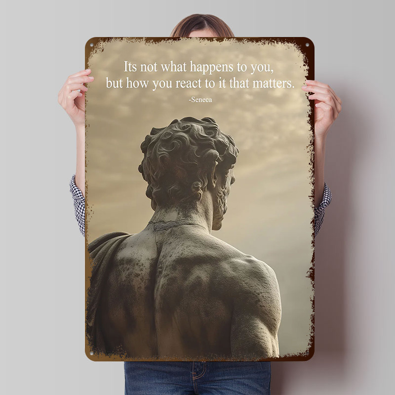 Retro Gaming Quotes - Seneca Stoic Quote Tinplate Posters Customizable