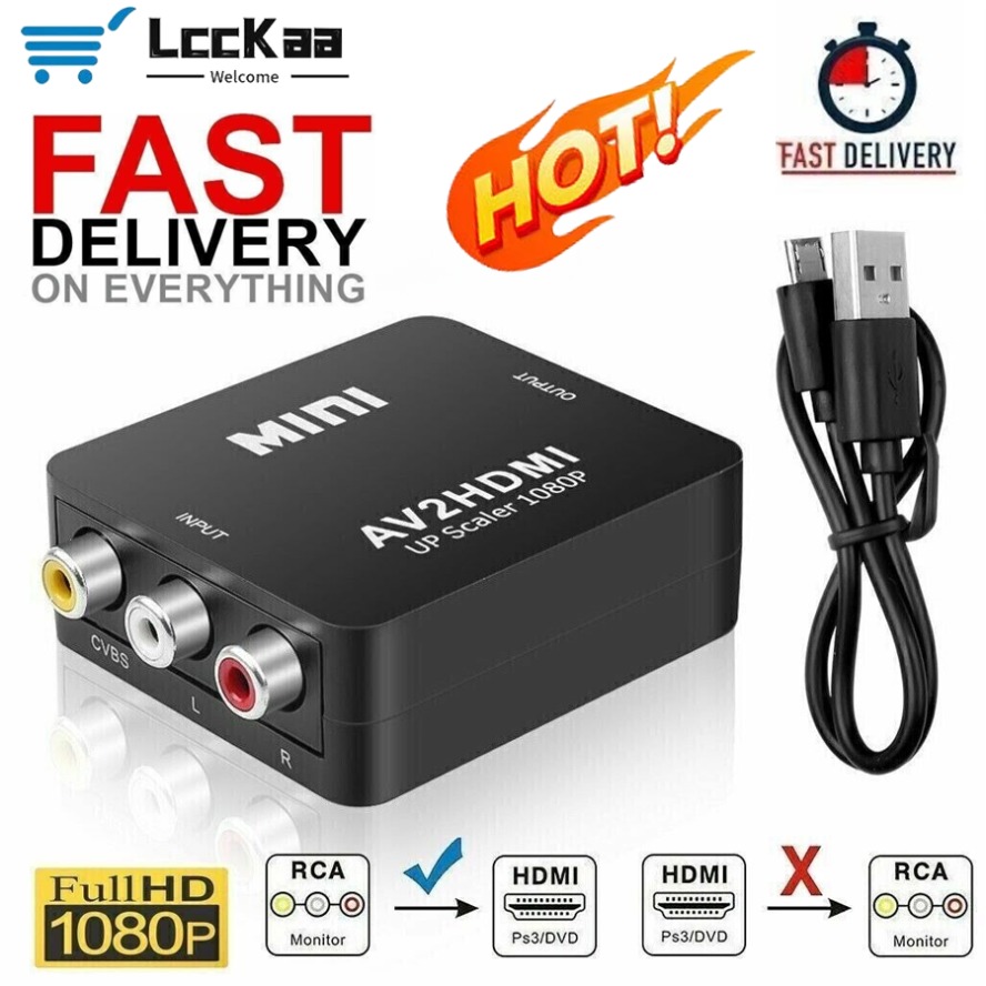 Composite Rca Cable - AV TO HDMI-compatible Adapter 1080P Video