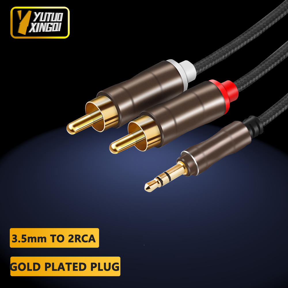 Composite Rca Cable - 3.5 mm To 2RCA Double Lotus