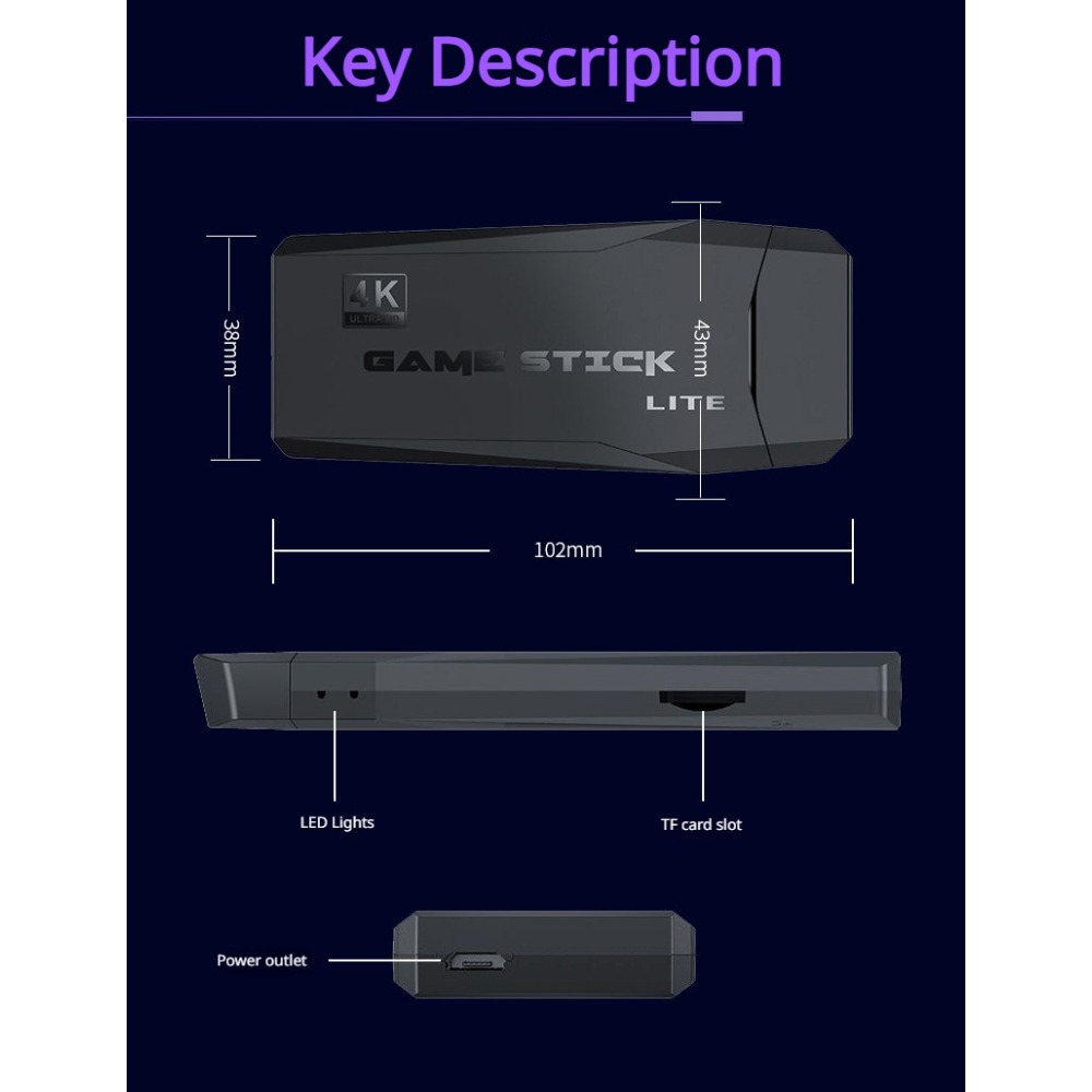 Portable 4K Retro Game Stick C - đánh giá và giá Retro Gaming Hdmi