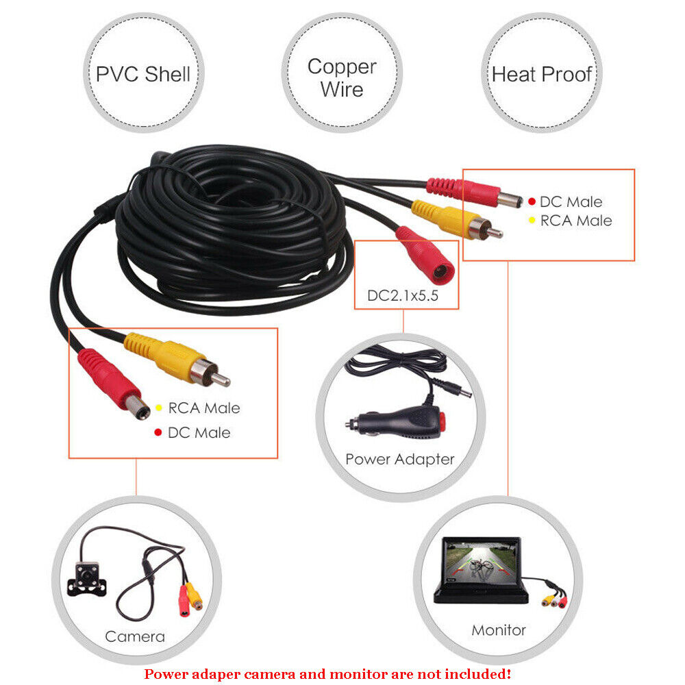 6 M/10M/15M car video RCA exte - đánh giá và giá Composite Rca Cable