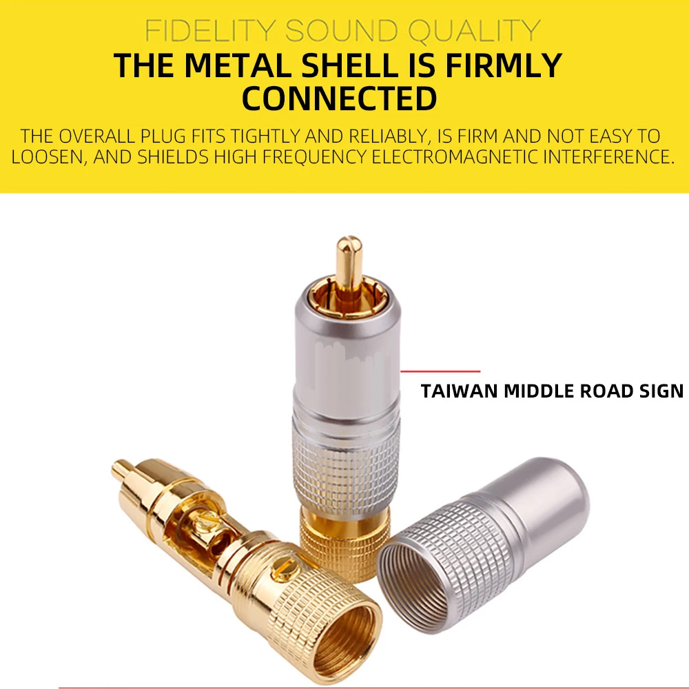 4pcs Hifi 24K Gold Plated RCA  - đánh giá và giá Composite Rca Cable